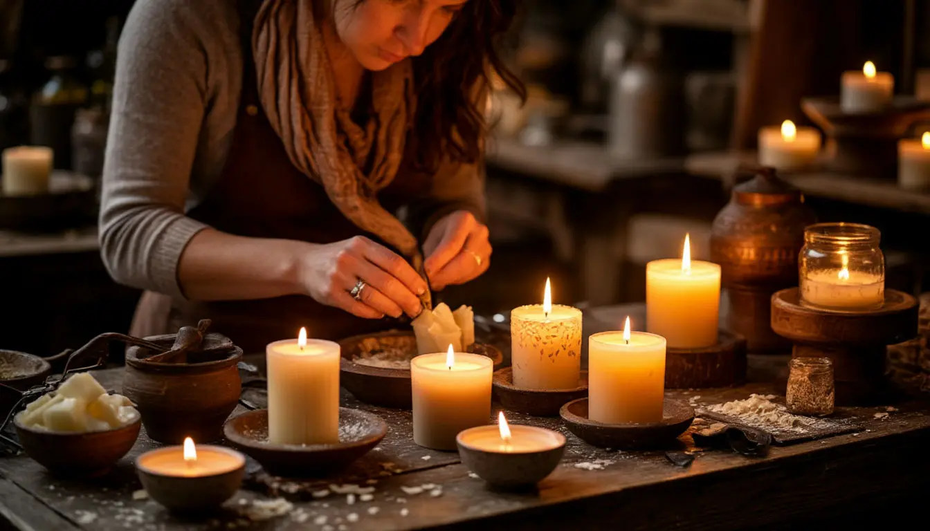 Artisan candle-making process