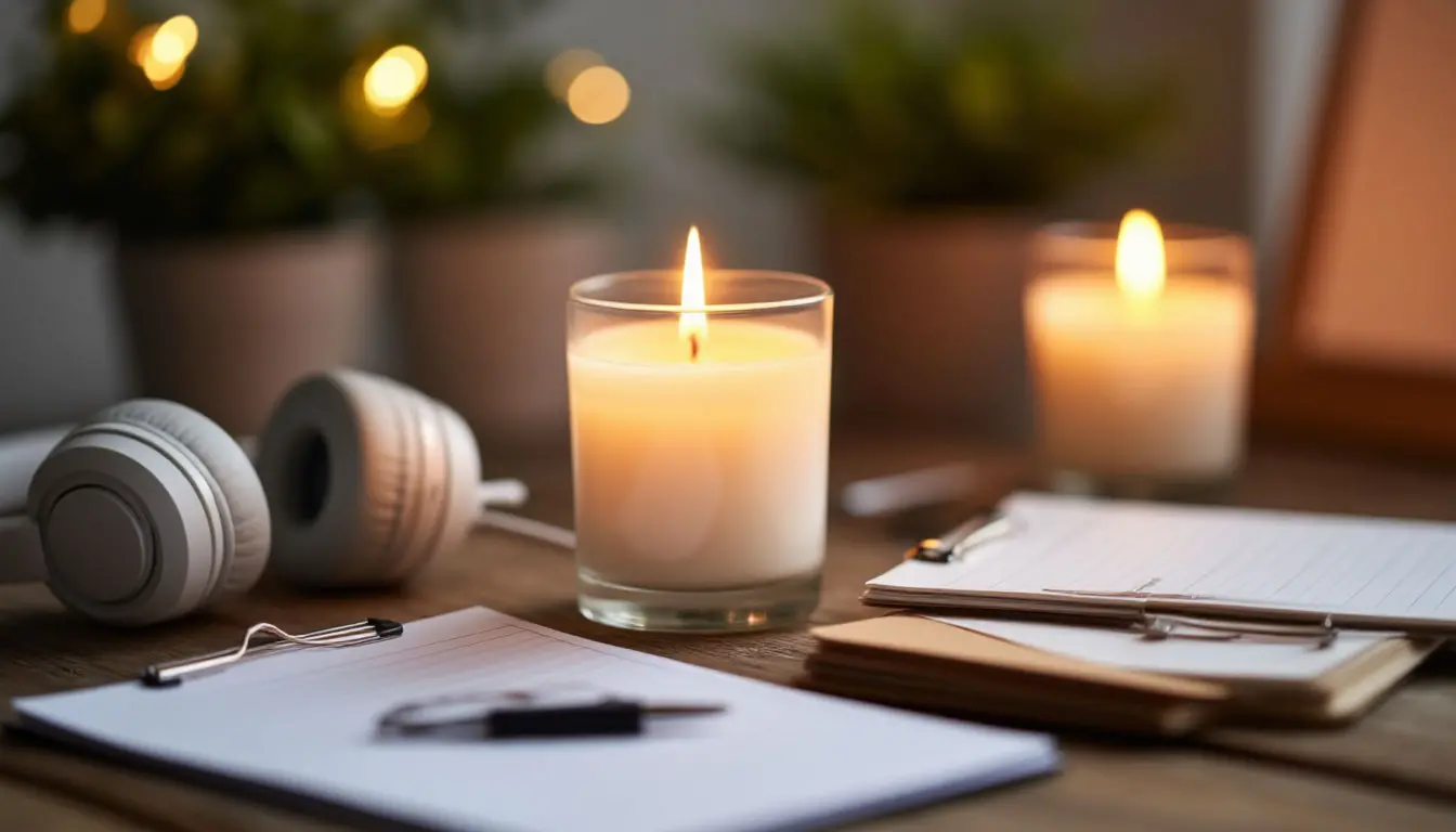Candle with customer support elements
